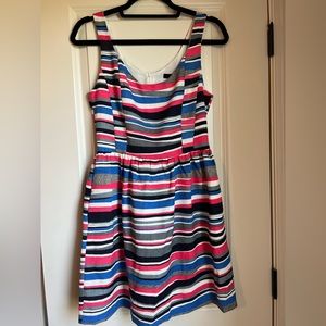 Aqua contemporary striped dress